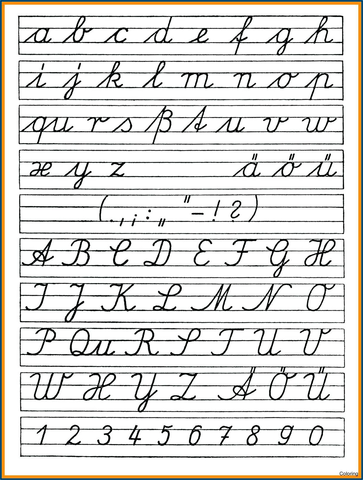 Cursive Writing Practice Sheets A Z Uk