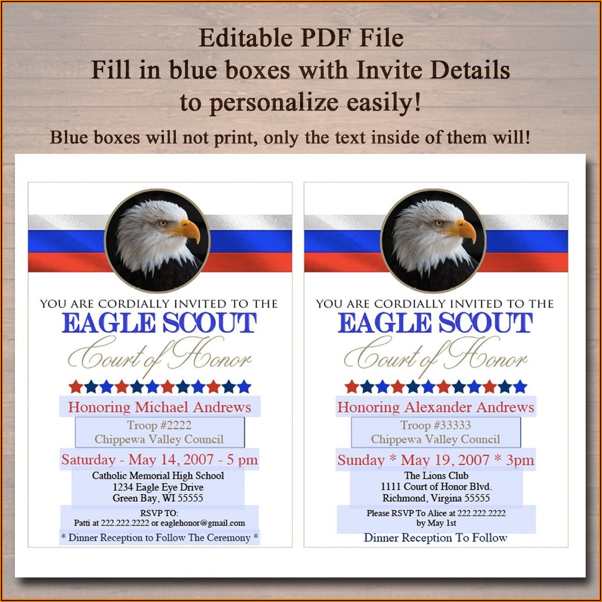 Eagle Court Of Honor Cards