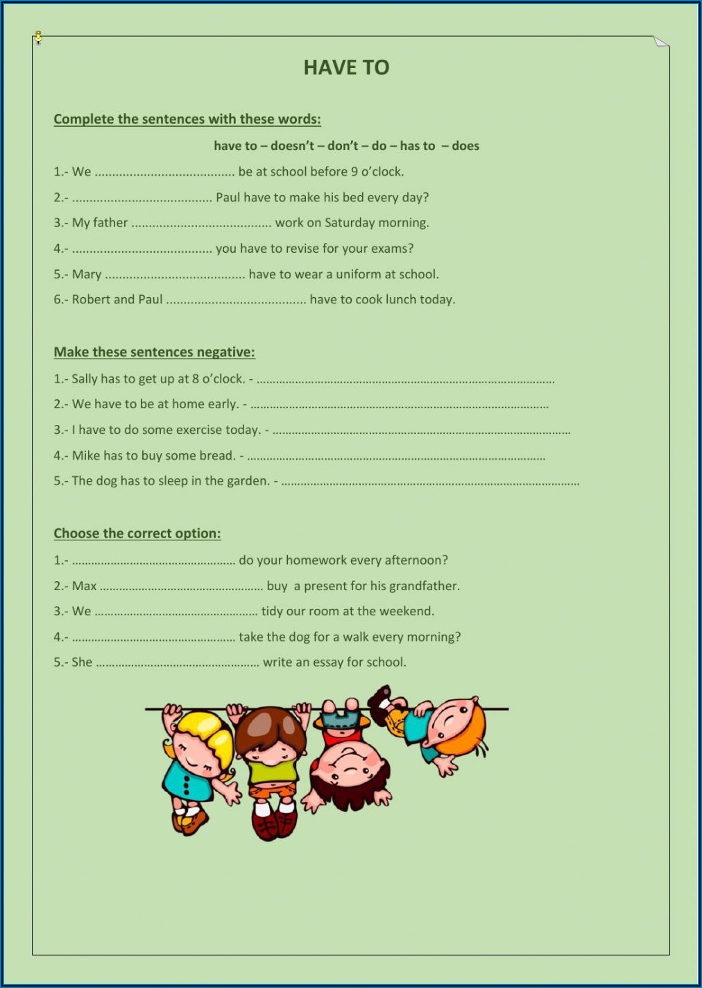 English Worksheet And Answers