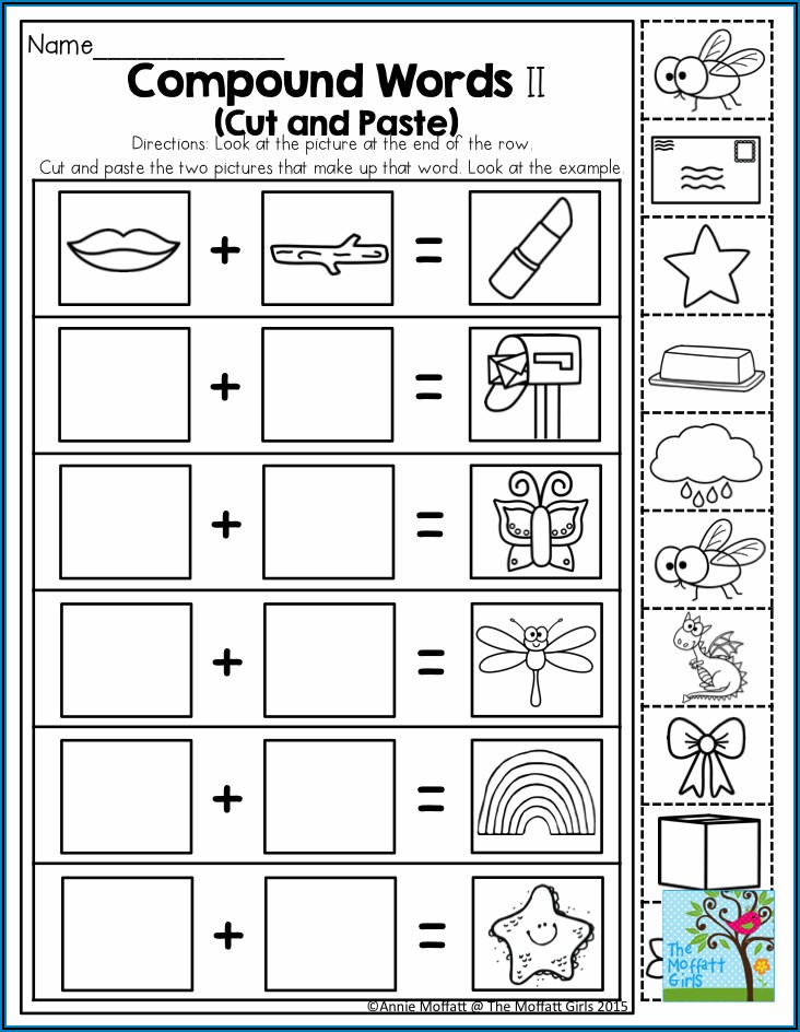 Free Compound Word Worksheets For Kindergarten