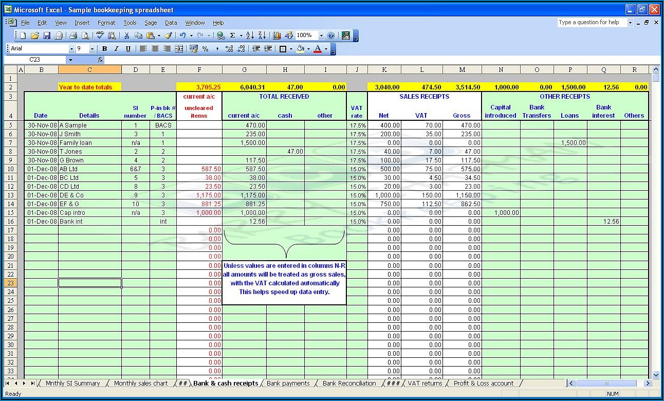 Free Excel Accounting Spreadsheet Uk