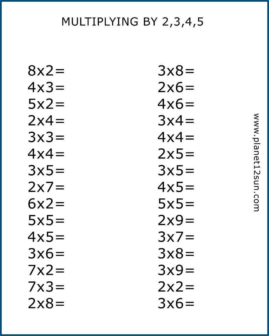 Free Printable Math Worksheets For 3rd Grade Multiplication