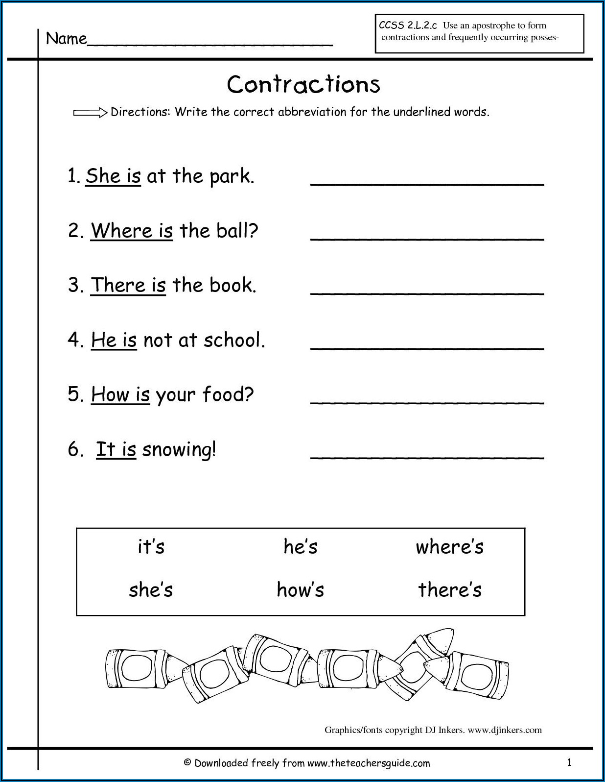 Free Printable Worksheet For Grade 1 Science