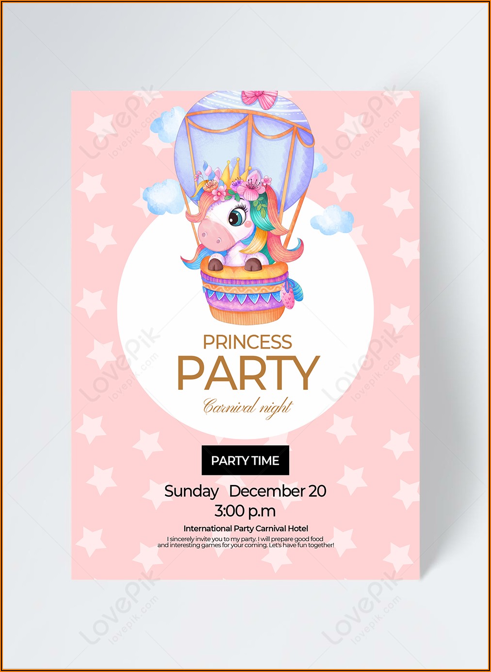 Free Unicorn Party Invitation Template