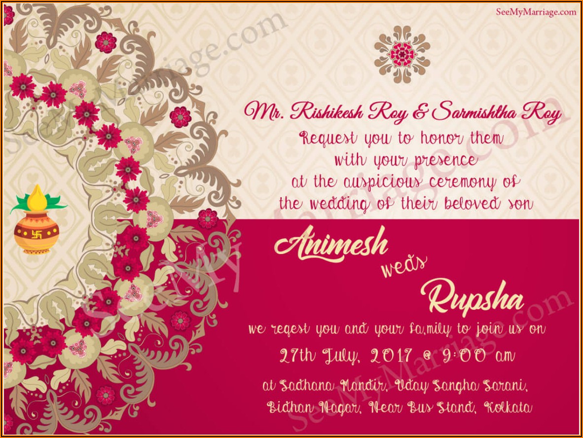 Hindu Wedding Invitation Card Pdf