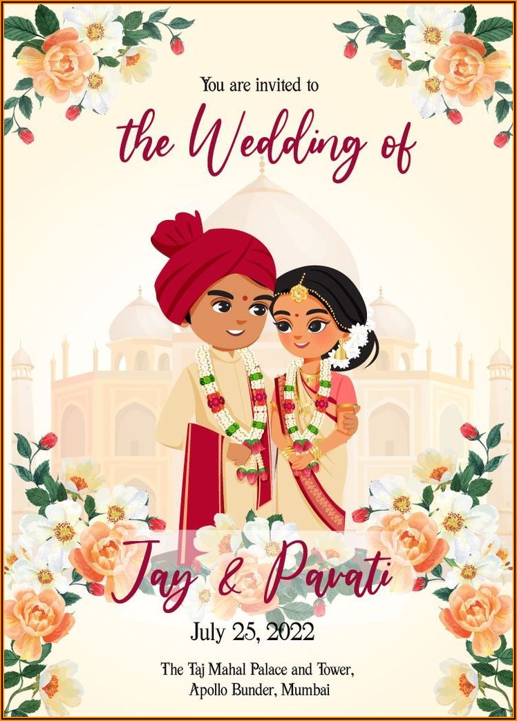 Hindu Wedding Invitation Card Template