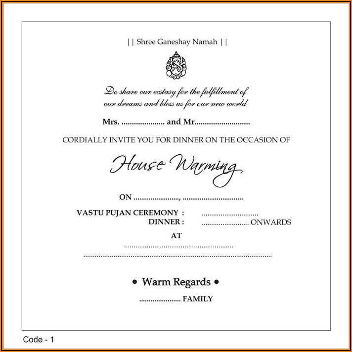 Housewarming Invitation Wording Samples India