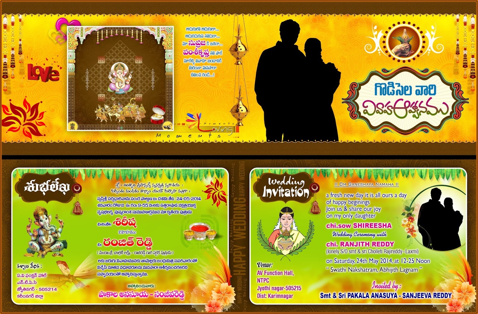 Indian Wedding Invitation Card Template Psd