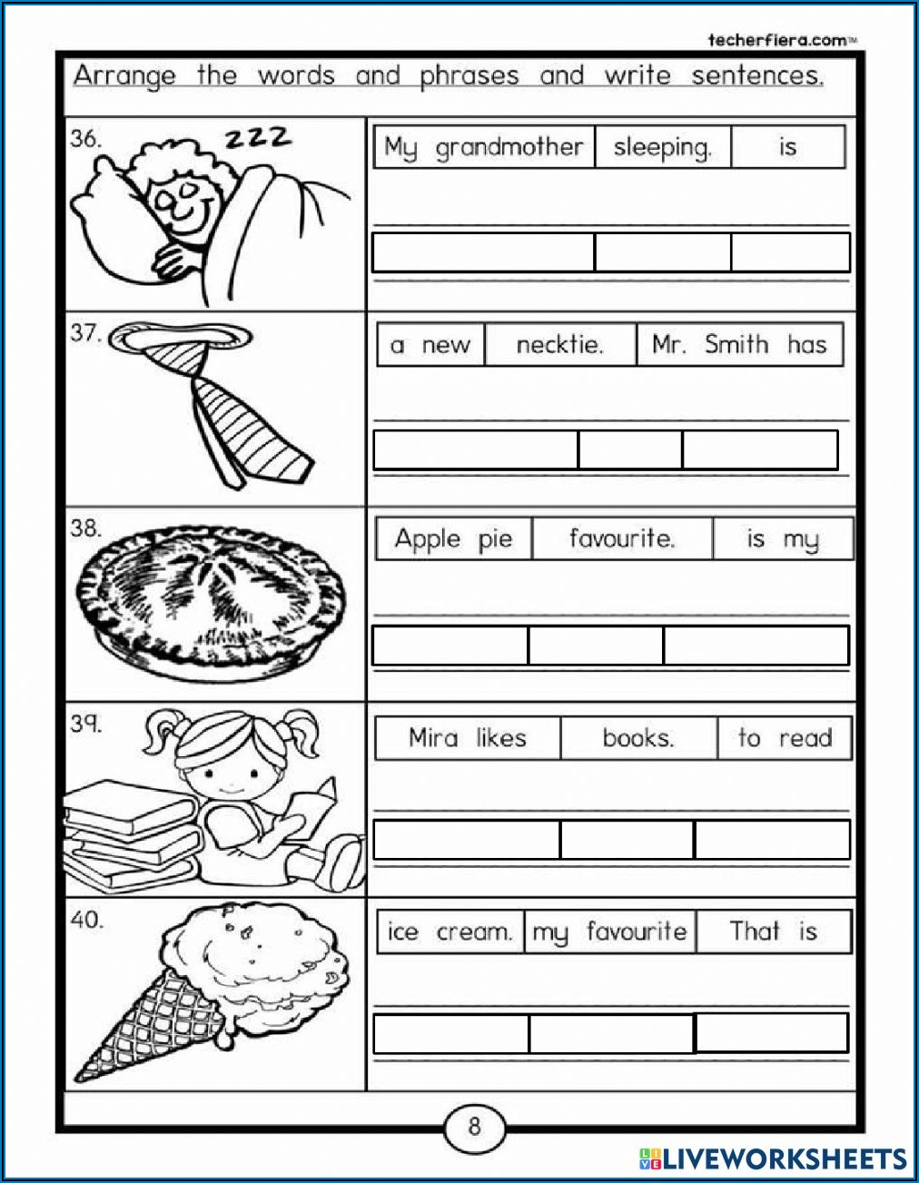 Kindergarten Sentence Writing Worksheets Pdf
