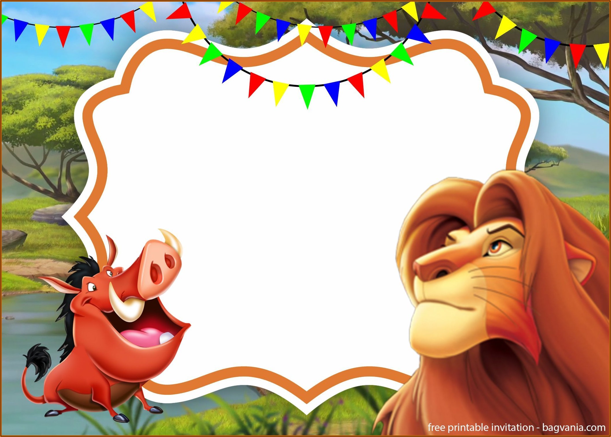 Lion King Birthday Invitations Template