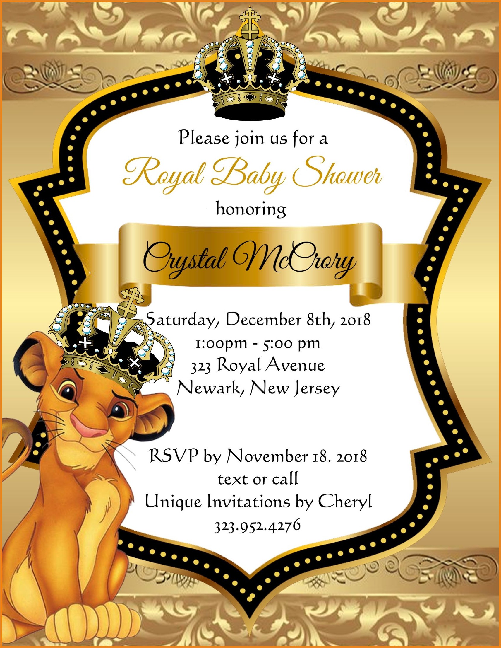Lion King Party Invitations