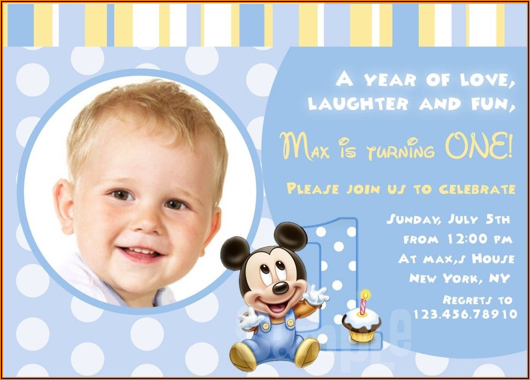 Mickey Mouse First Birthday Invitation Ideas
