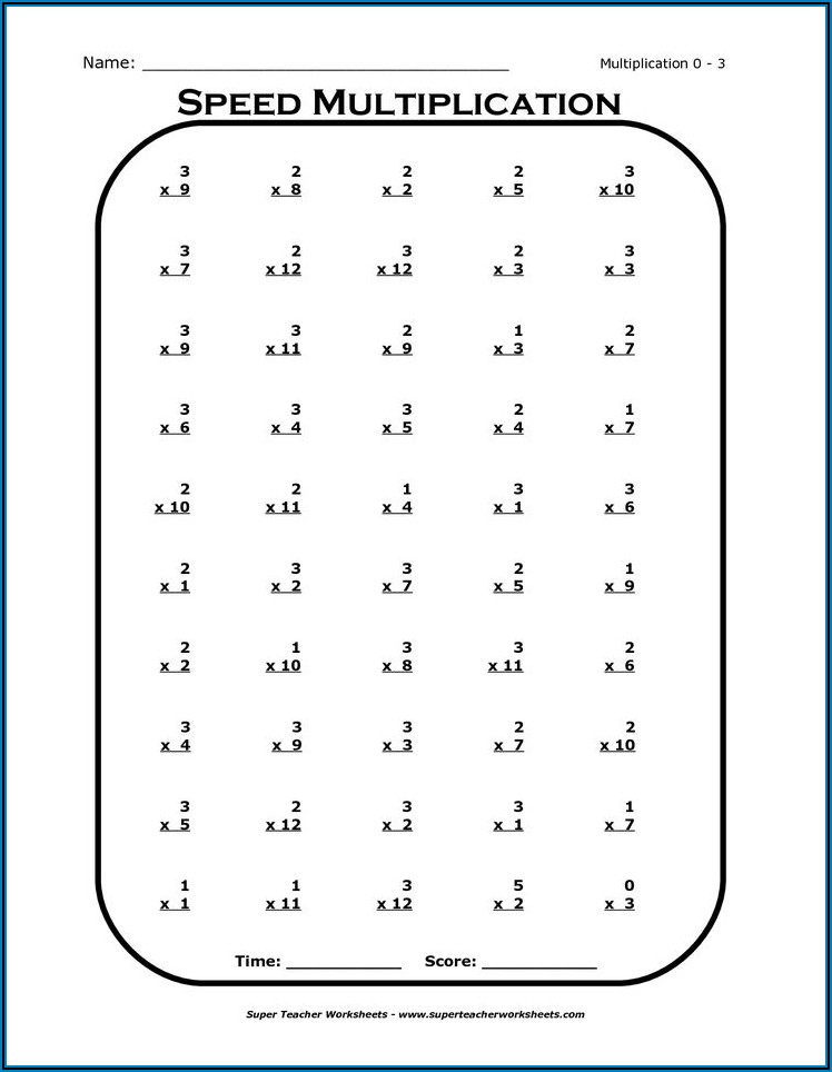 Multiplication Table Worksheets Grade 3 Pdf