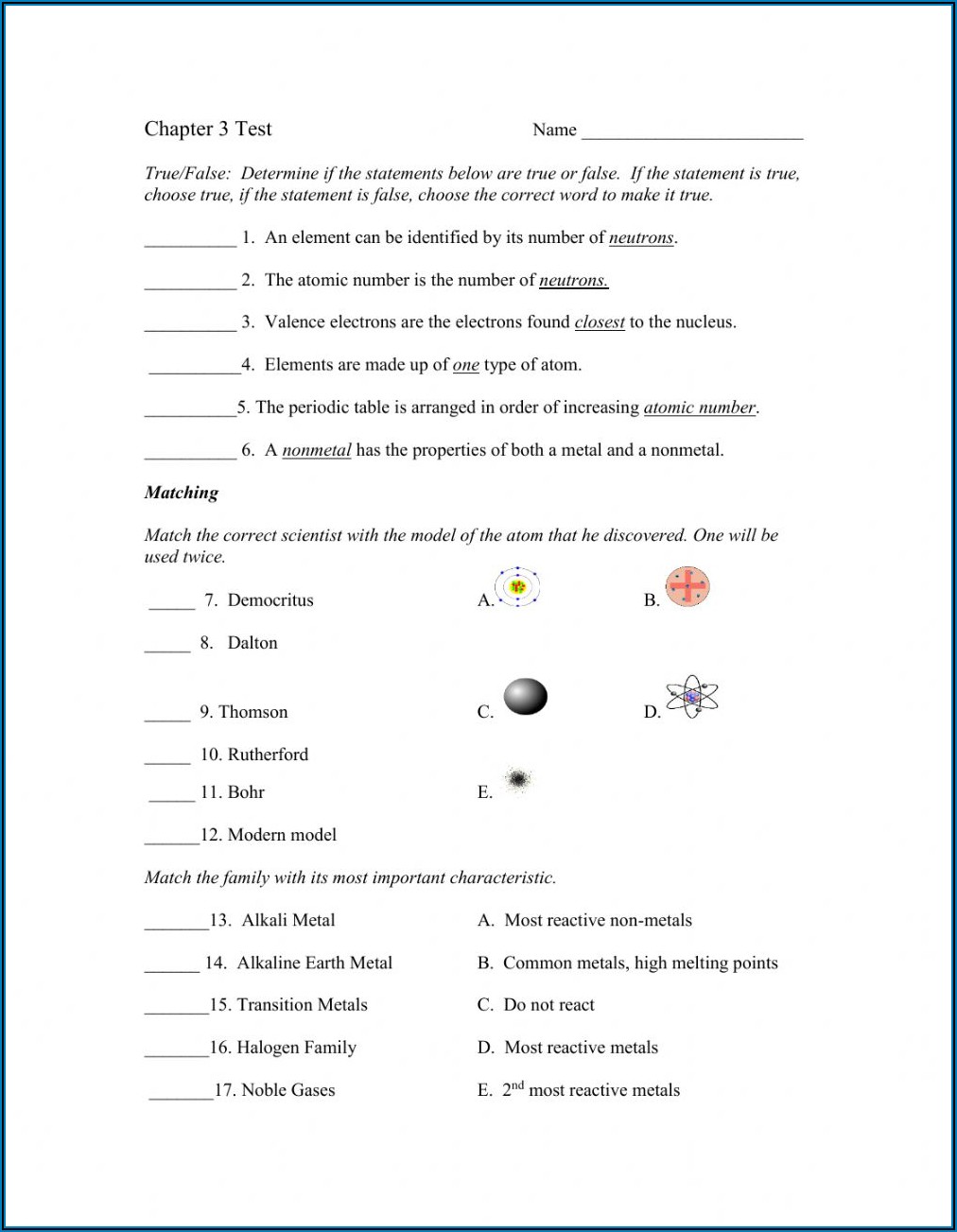 Periodic Table Worksheet Grade 8 Pdf