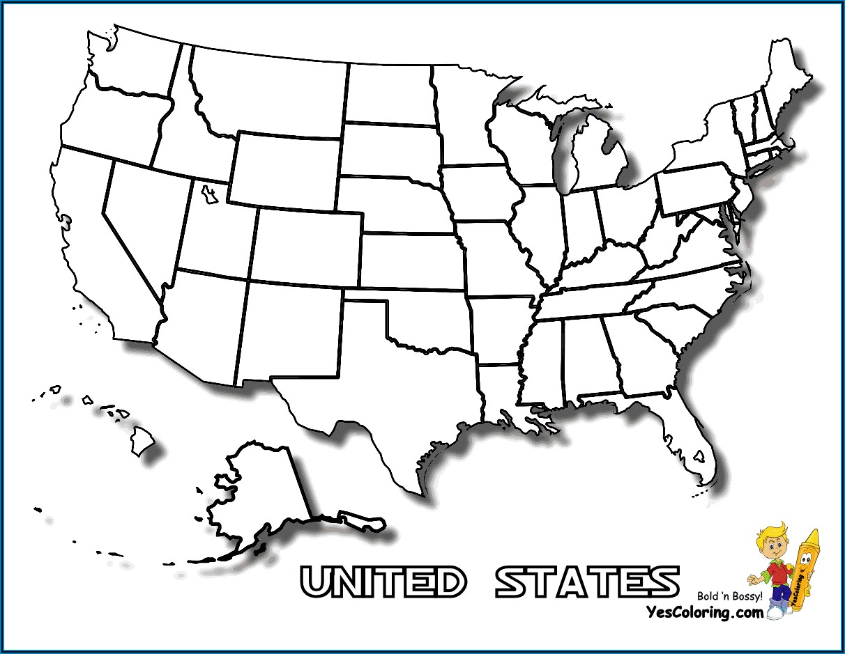 Printable United States Map With State Names To Color