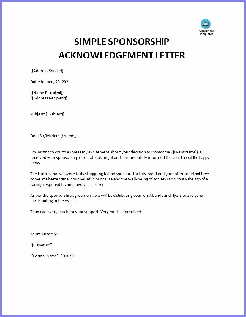 Sample Sponsorship Request Letter For Sports Event