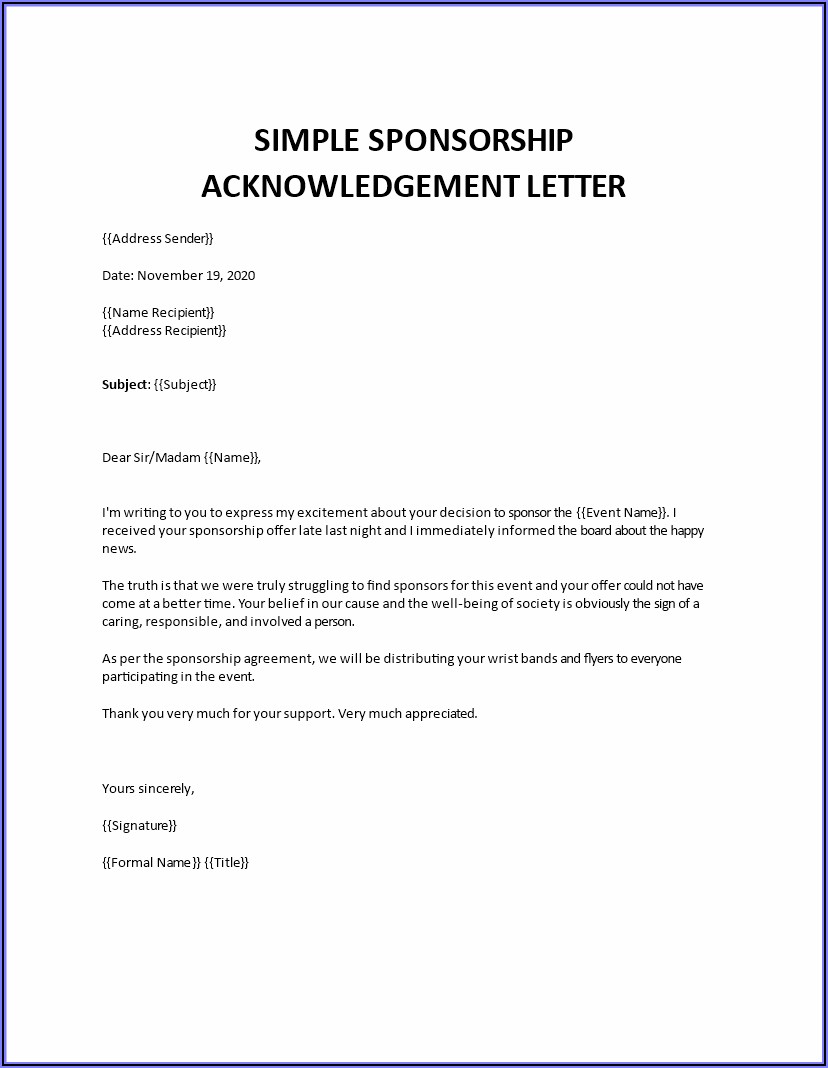 Sponsorship Request Letter Template For Events