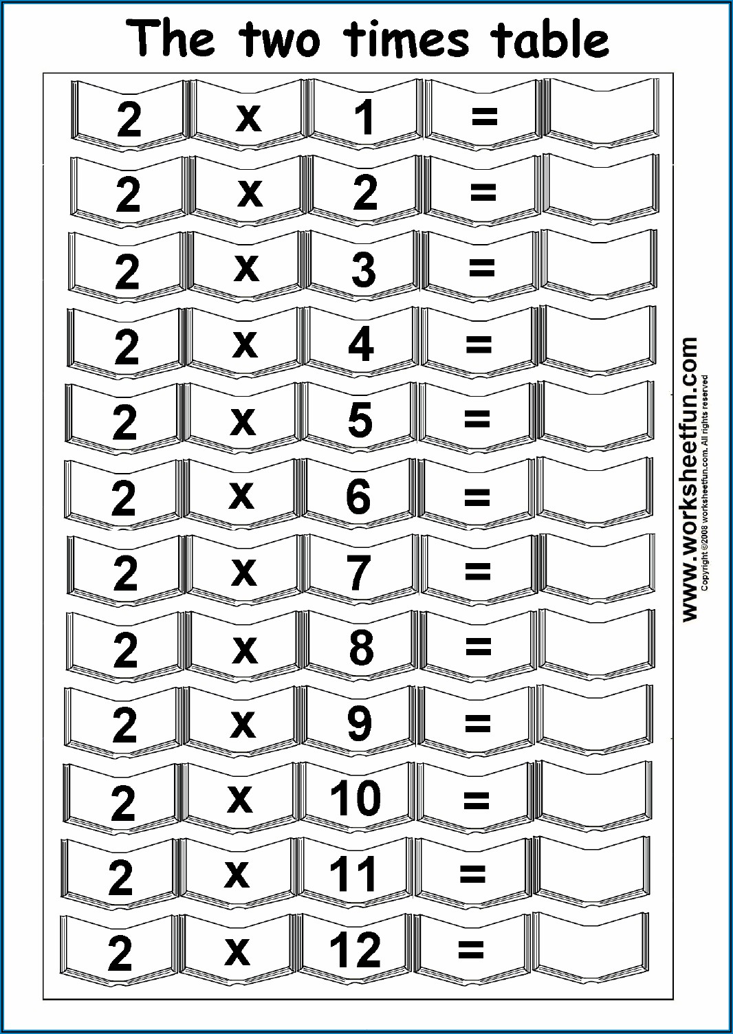 Two Times Table Practice Worksheets