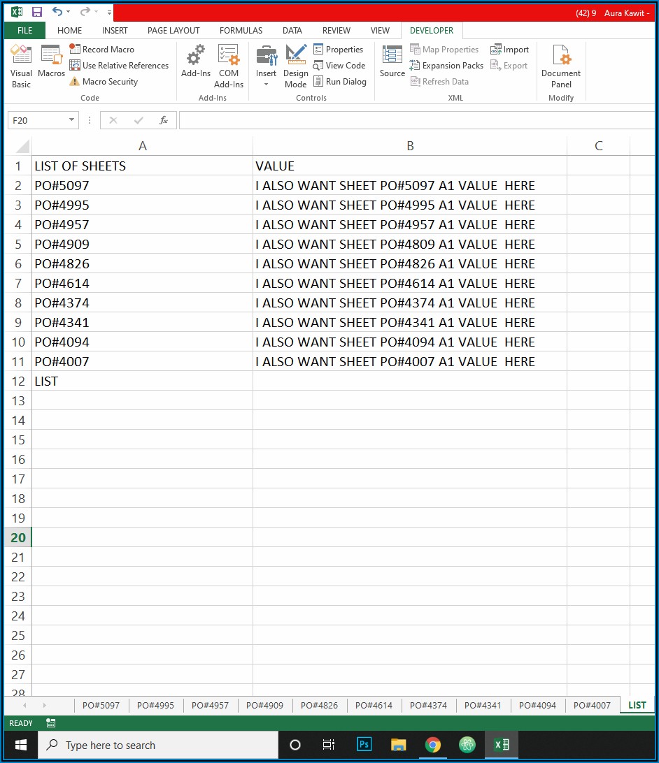 Vba Get Sheet Name From Cell