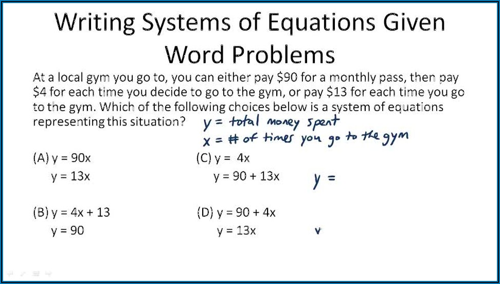 Word Problems Involving Linear Equations Worksheet