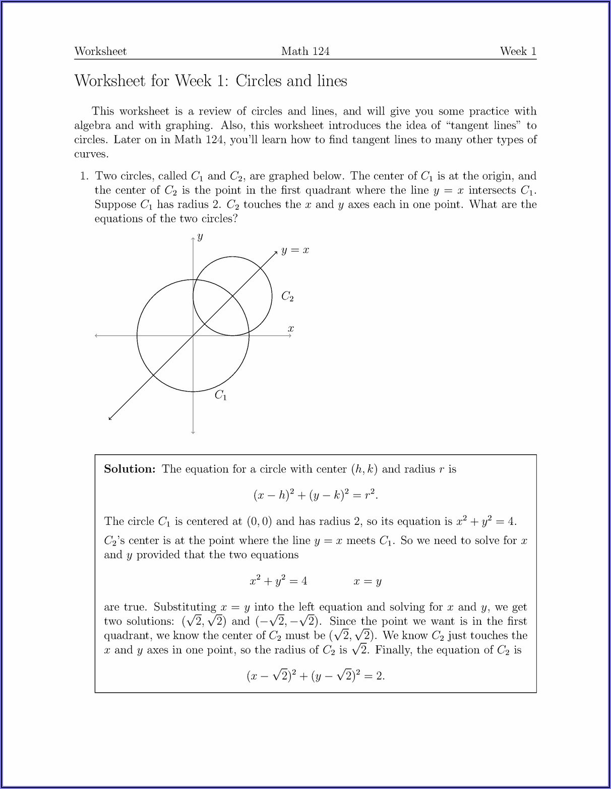 C2 Algebra Worksheet C Answers