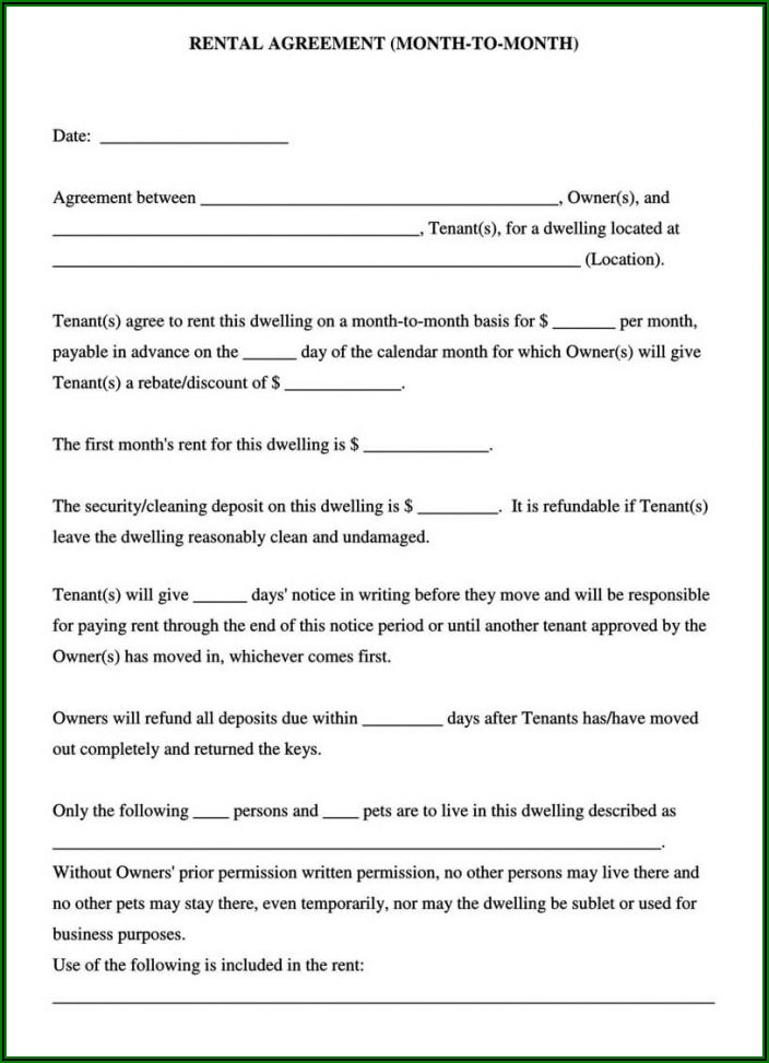 California Residential Lease Agreement Form Pdf