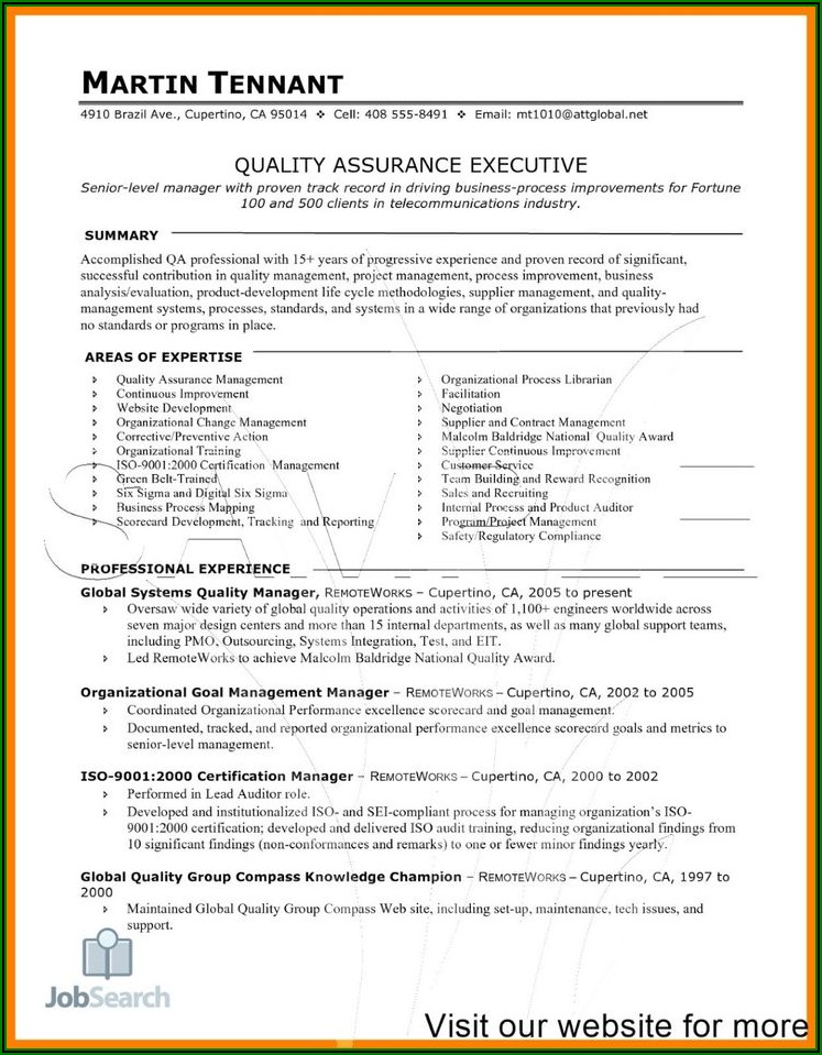 Call Center Quality Assurance Manager Resume Samples