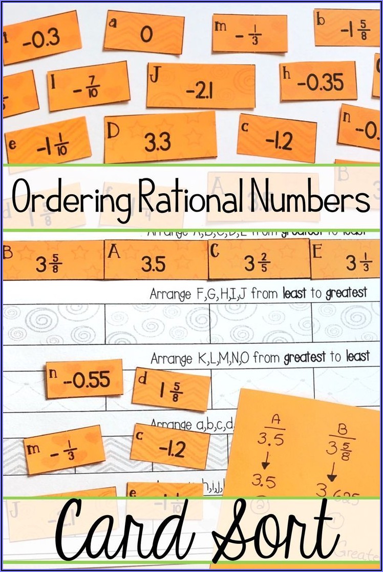 Comparing Rational Numbers Worksheet 6th Grade