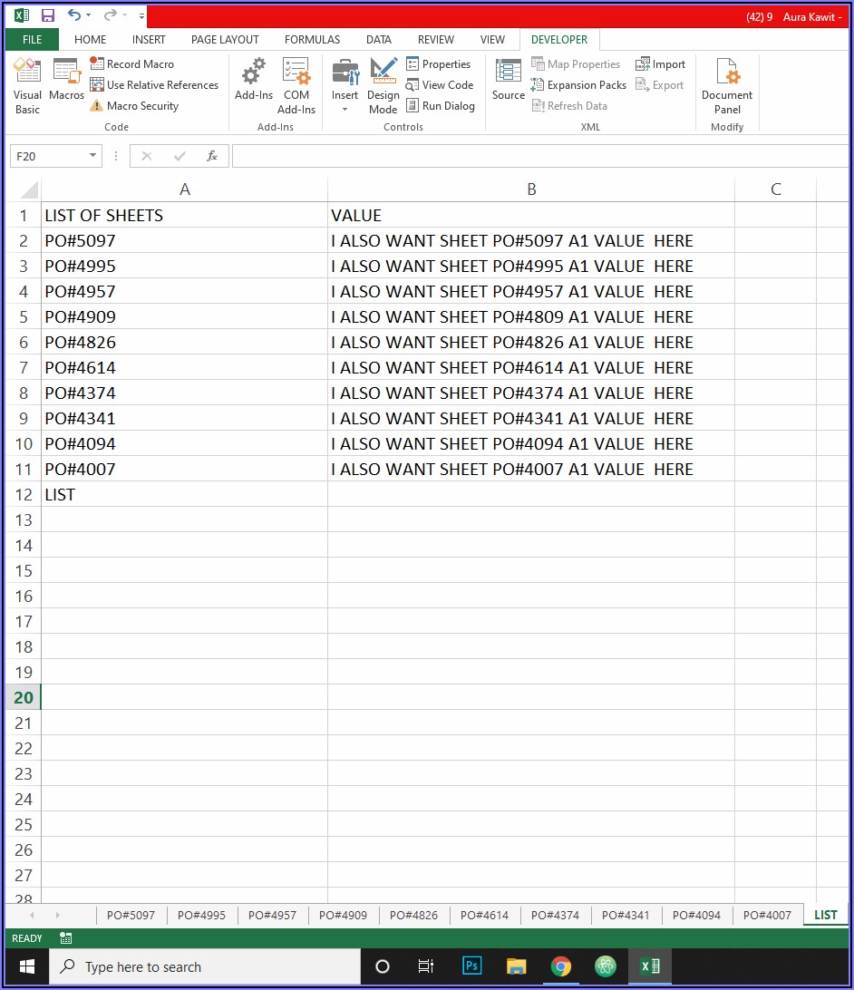 Excel Vba Add Sheet Name To Cell
