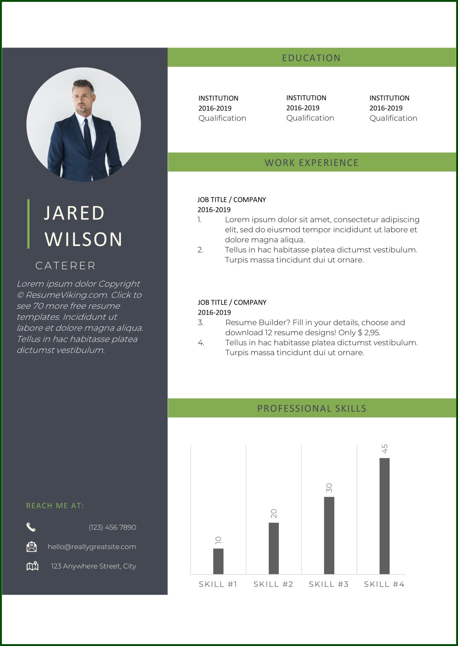 Free Chronological Resume Template 2020