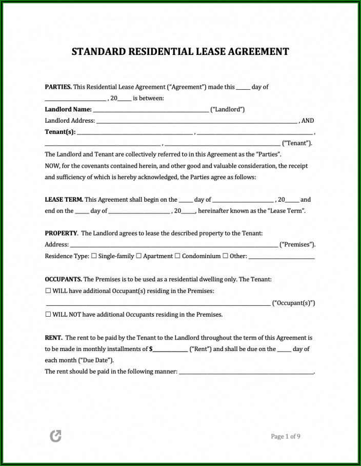 Free Residential Lease Agreement Template Georgia