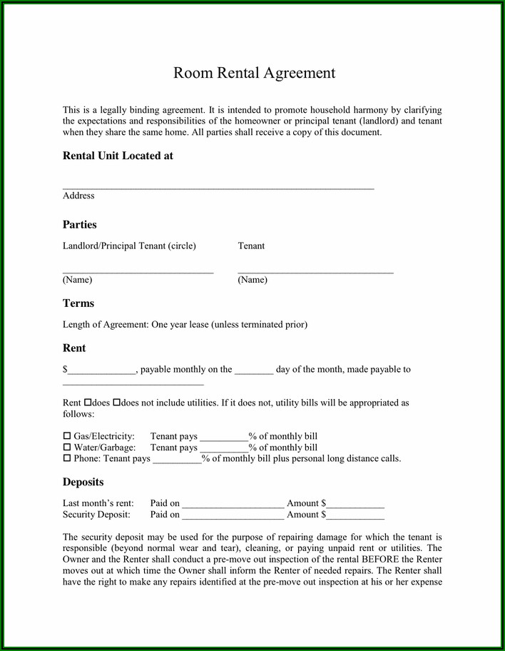 Home Rent Agreement Format Pdf