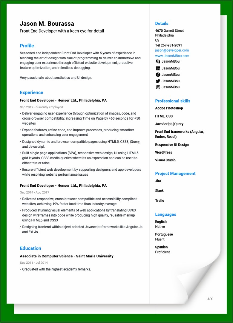 Job Application Resume Format Pdf Download
