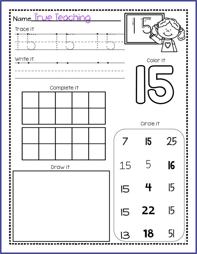 Math Worksheets Kindergarten Numbers 11 20