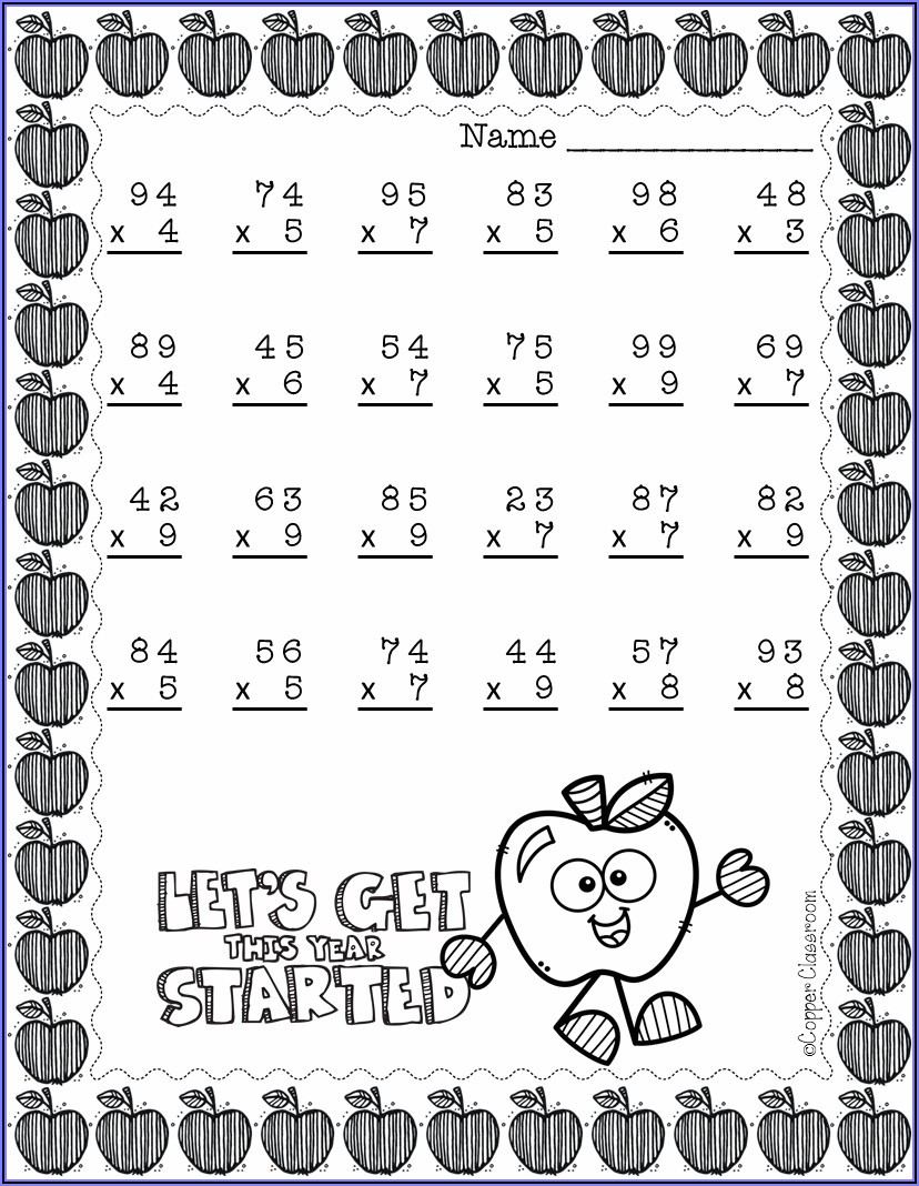 Math Worksheets Multiplication With Regrouping