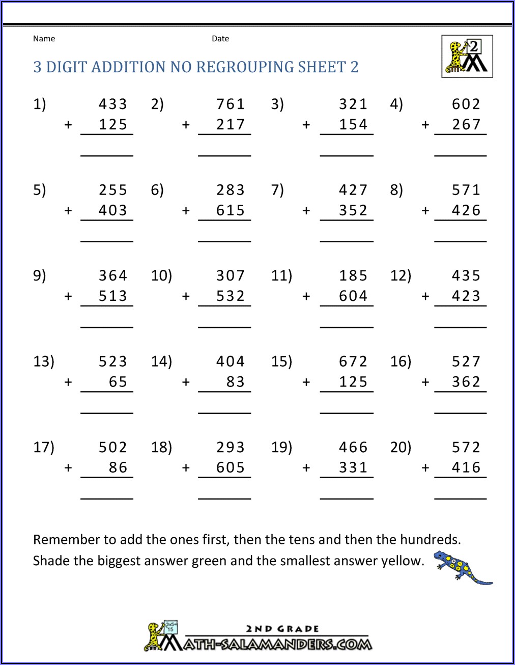 Multiplication Without Regrouping Worksheets Grade 3