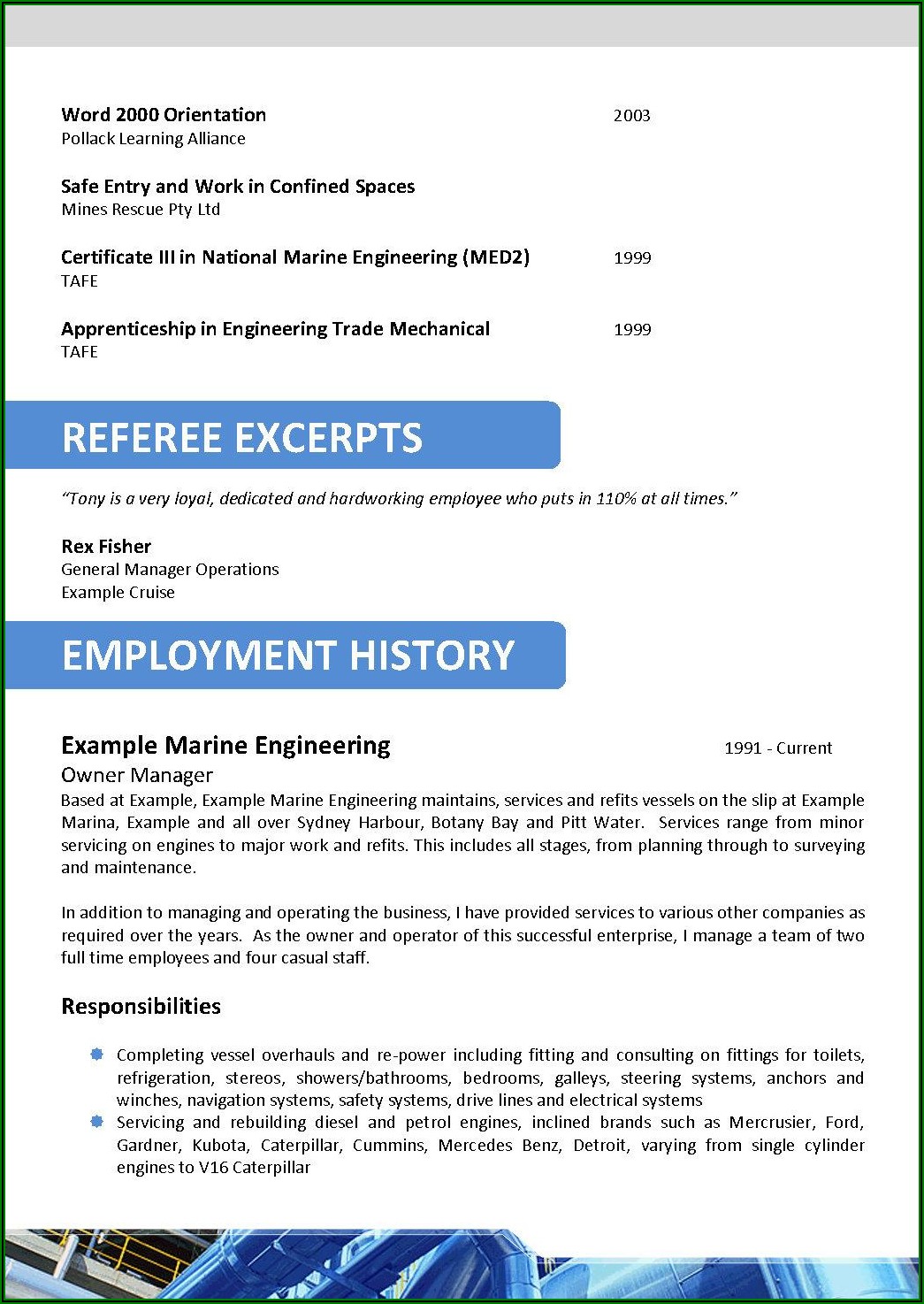 Oil And Gas Resume Template