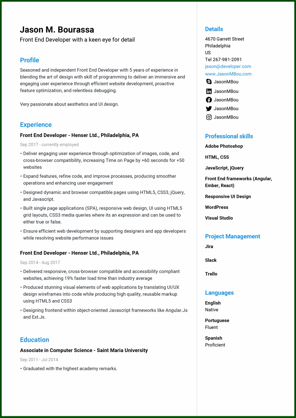 Online Resume Builder For Engineering Students Free
