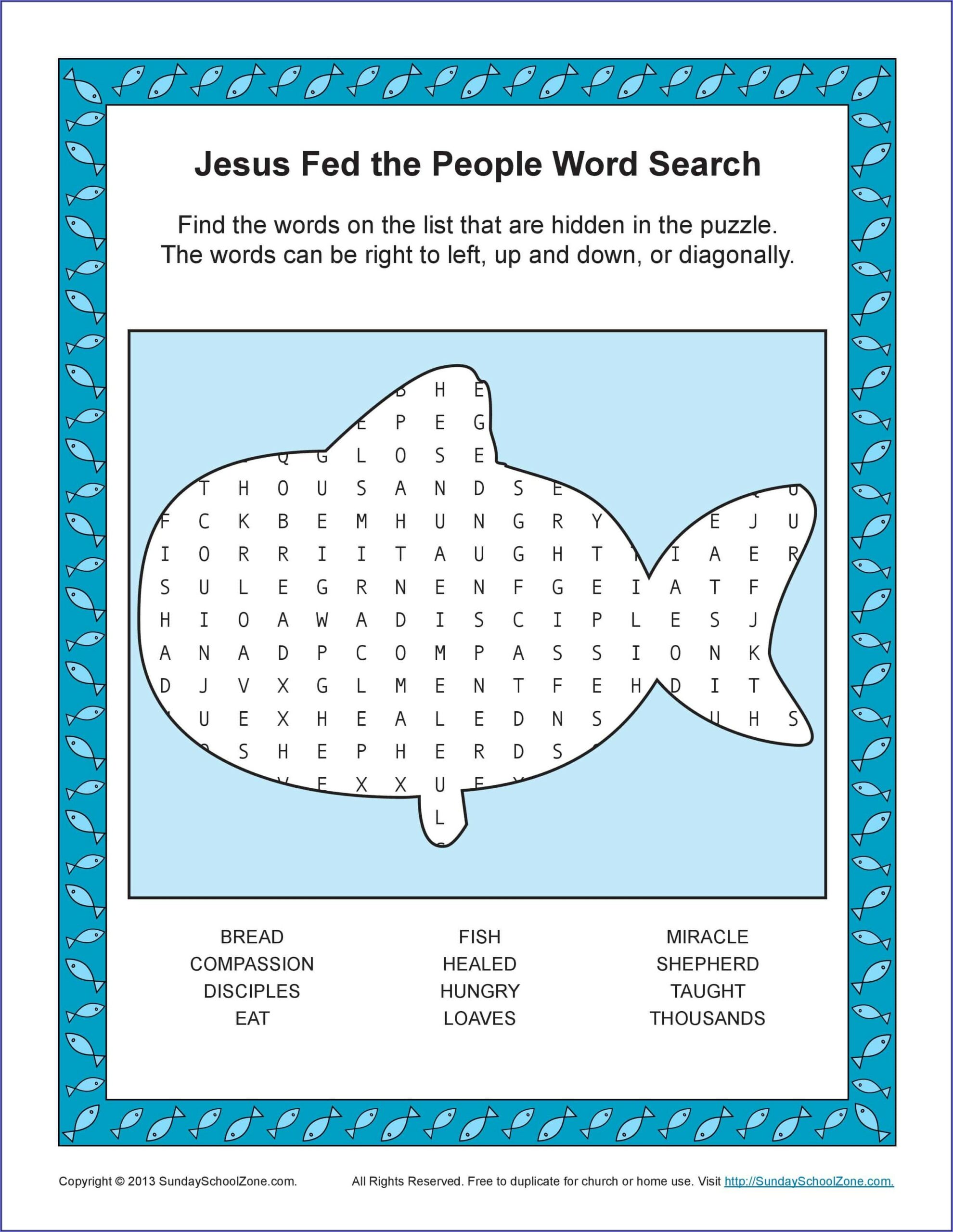 Printable Bible Word Search Puzzles For Youth