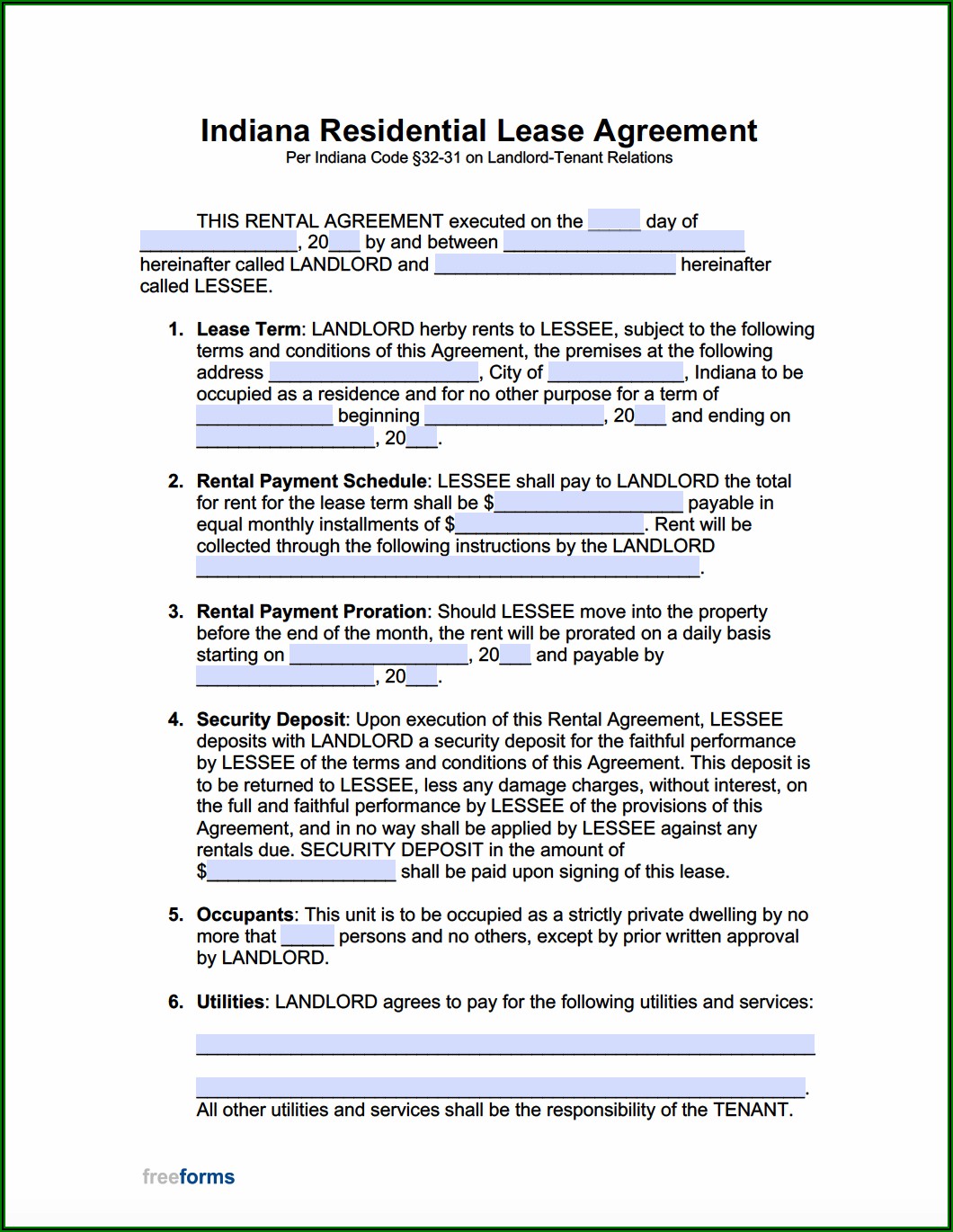 Free Residential Lease Agreement Form Pdf Form Resume Template