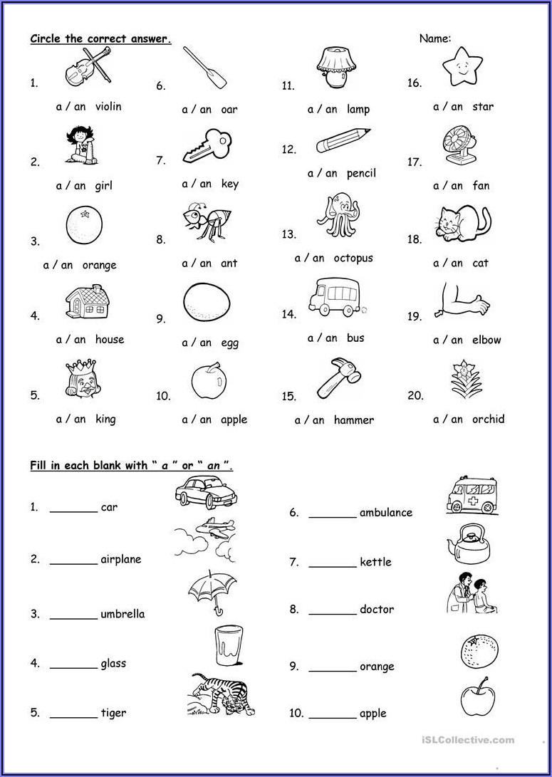 Printable Worksheet English