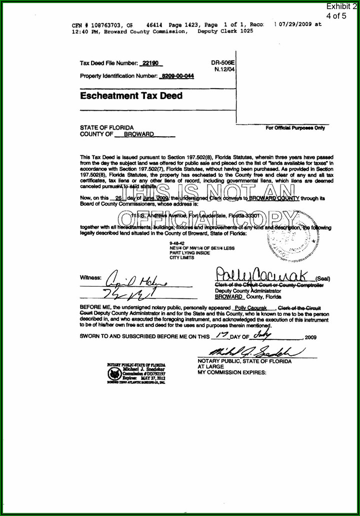 Quit Claim Deed Form Florida Lee County