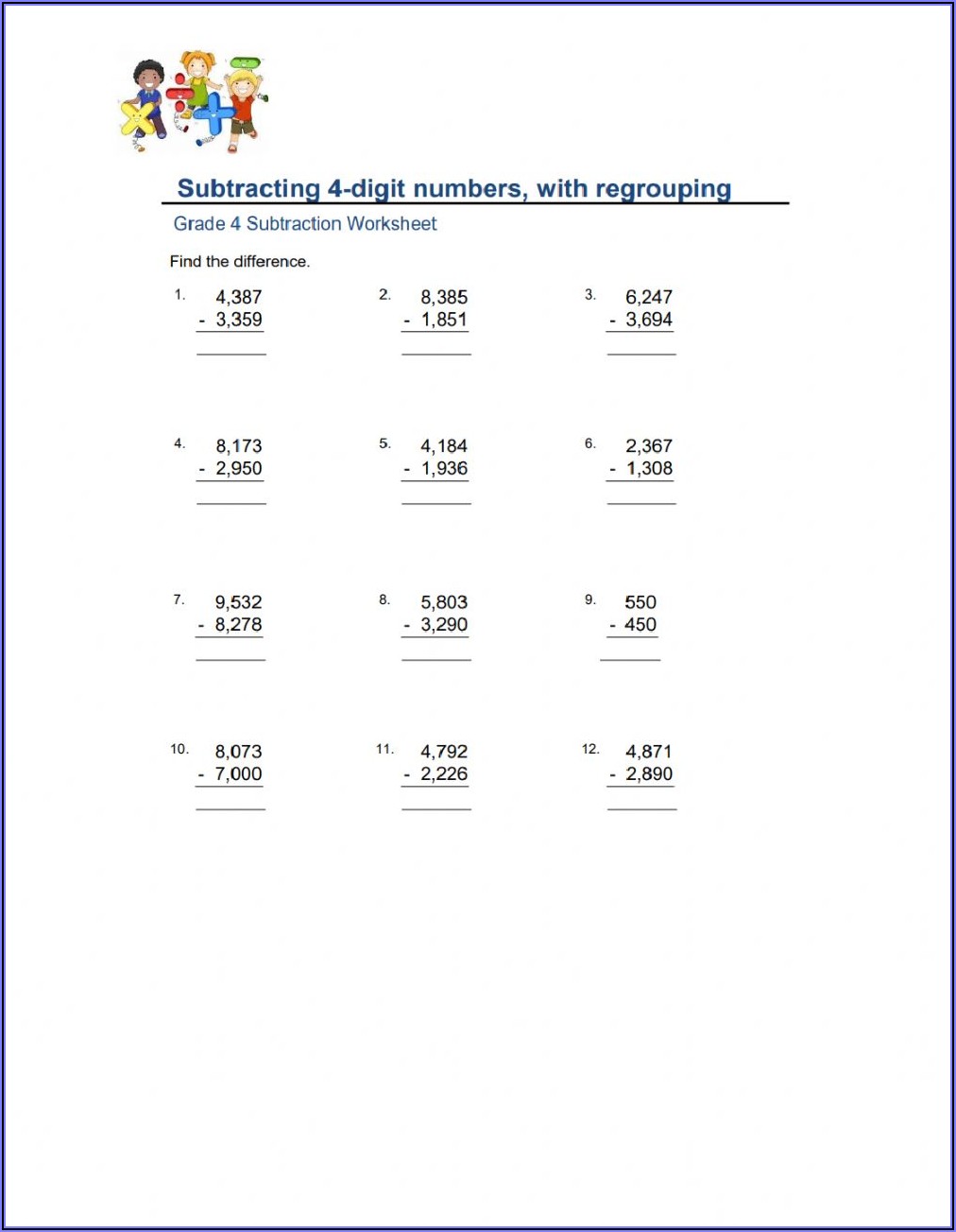 Renaming Numbers 4th Grade Worksheets