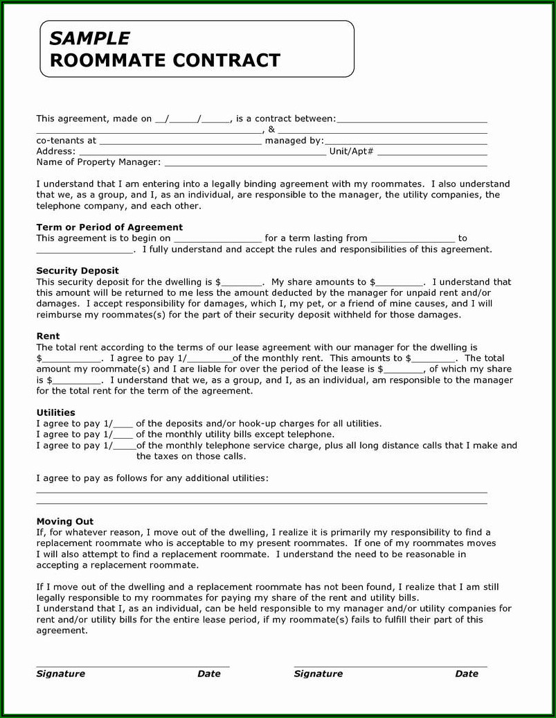 Residential Lease Agreement Form Printable