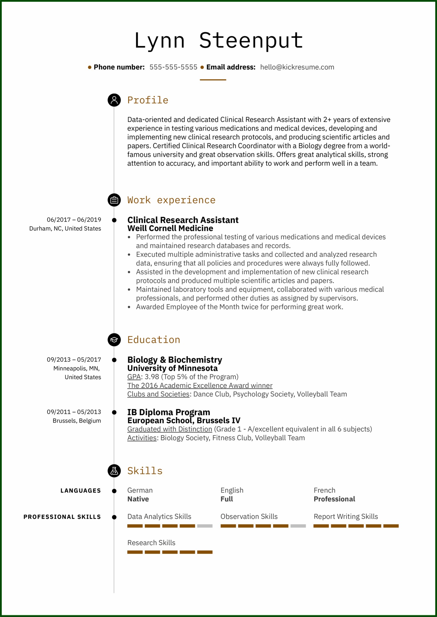 Resume Skills For Medical Research Assistant