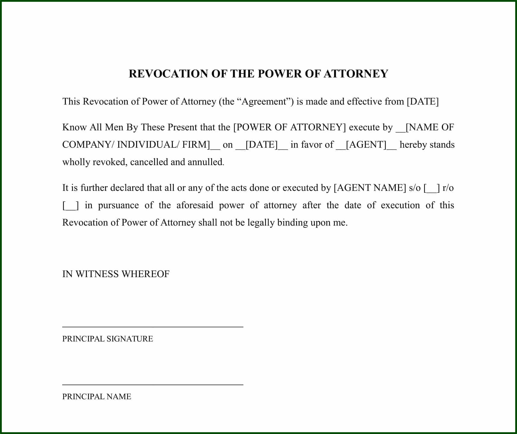 Special Power Of Attorney Format Pdf India