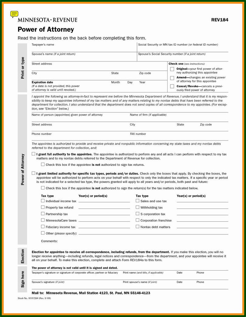 Special Power Of Attorney Sample Form