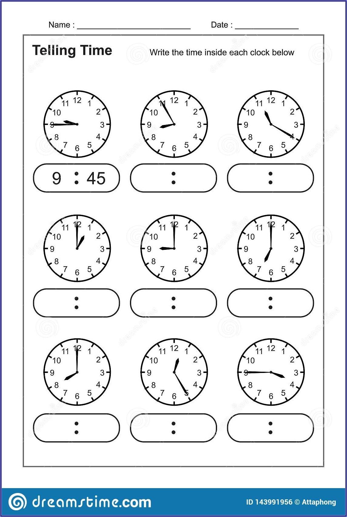Telling Time Worksheets Free Downloads