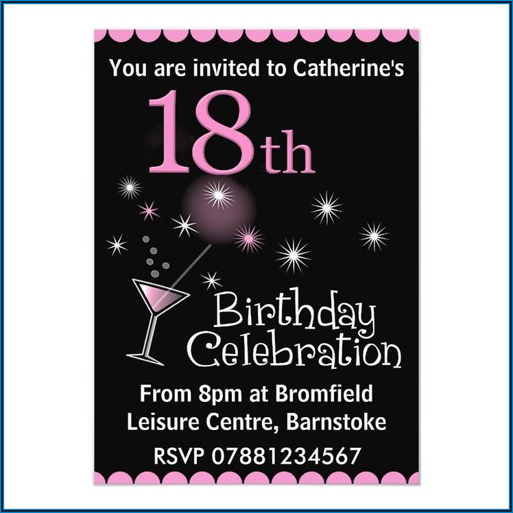 18th Birthday Invitation Card Template