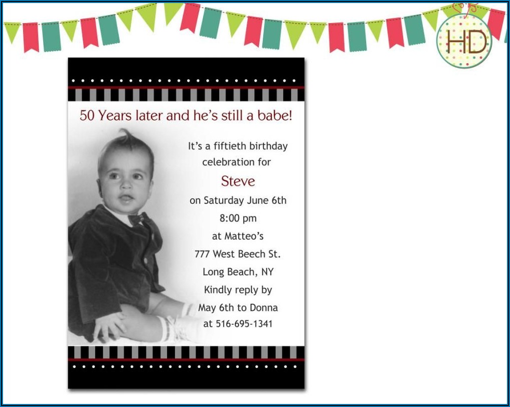 50th Birthday Party Invitation Wording For Him